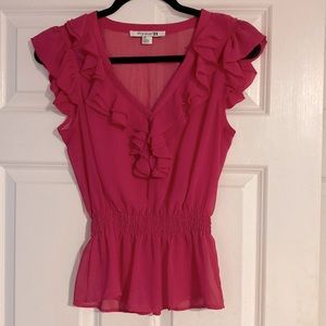 Forever 21 Pink Ruffle Top